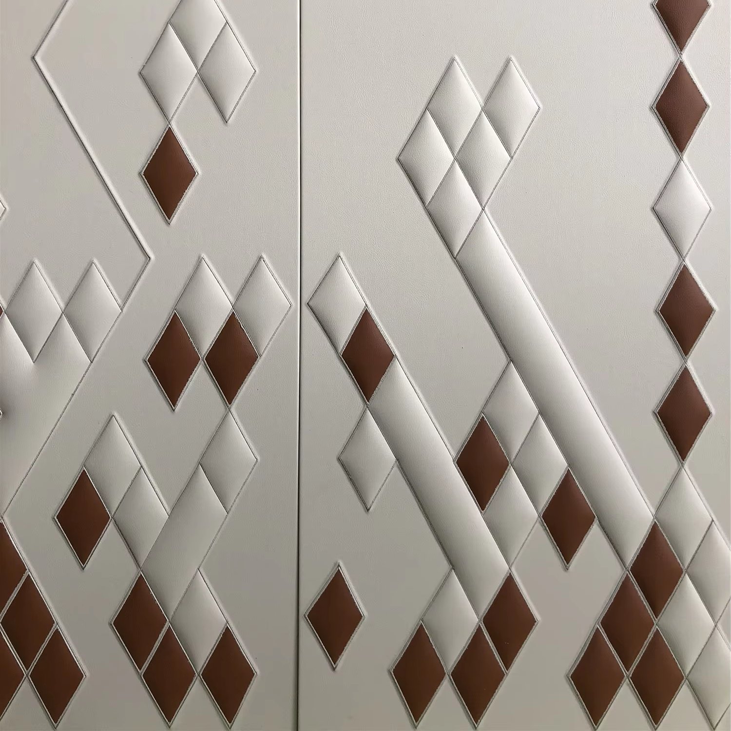 Custom 3D Carving Process Background Wall Panel Modern Design Style Embroidery Board for Living Room Made of Leather Villas