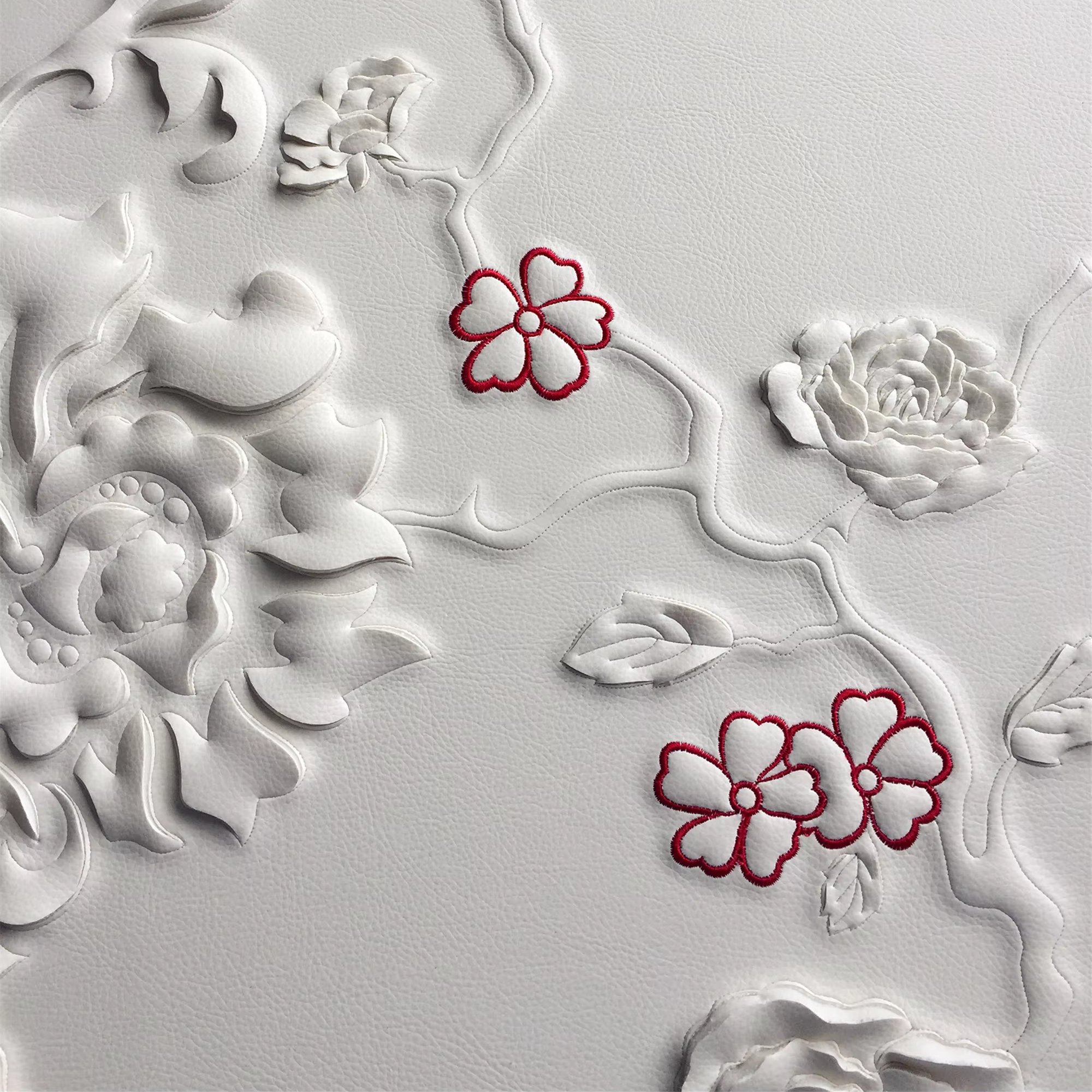 Custom 3D Carving Process Background Wall Panel Modern Design Style Embroidery Board for Living Room Made of Leather Villas