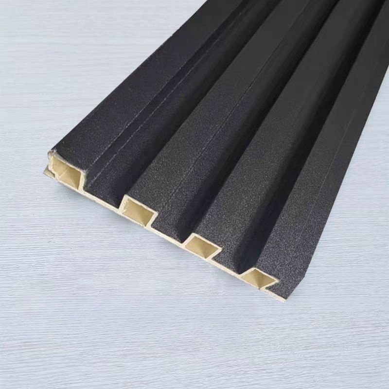 Decorative Wall boards Square Black Gold Ceiling Louver Wpc Fluted Panels slat Wood Pvc Wpc Wall Panels Interior With Led