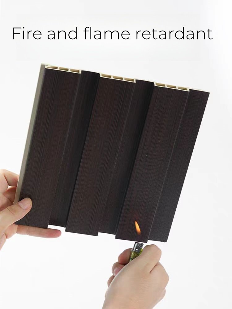 Decorative Wall boards Square Black Gold Ceiling Louver Wpc Fluted Panels slat Wood Pvc Wpc Wall Panels Interior With Led