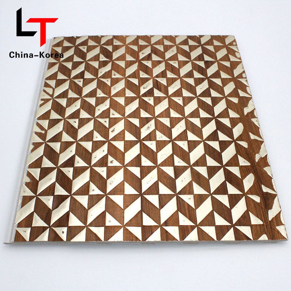 LT Easy Install Oak PS WPC fluted wall panels Solid foam Acoustic Grooved Wall Board For Indoor Decor
