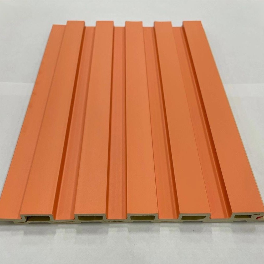 Oushe Louver WPC Panel for Bedroom Wall Decorations PVC WPC Wall Panel with Wooden Grains Waterproof Feature for Interior Design
