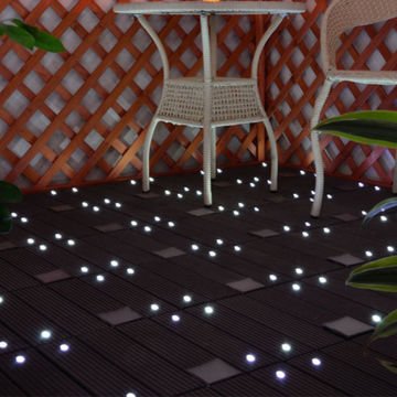 Wood Plastic Composite Flooring SOLAR POWERED DIY Outdoor WPC Decking Floor Tile