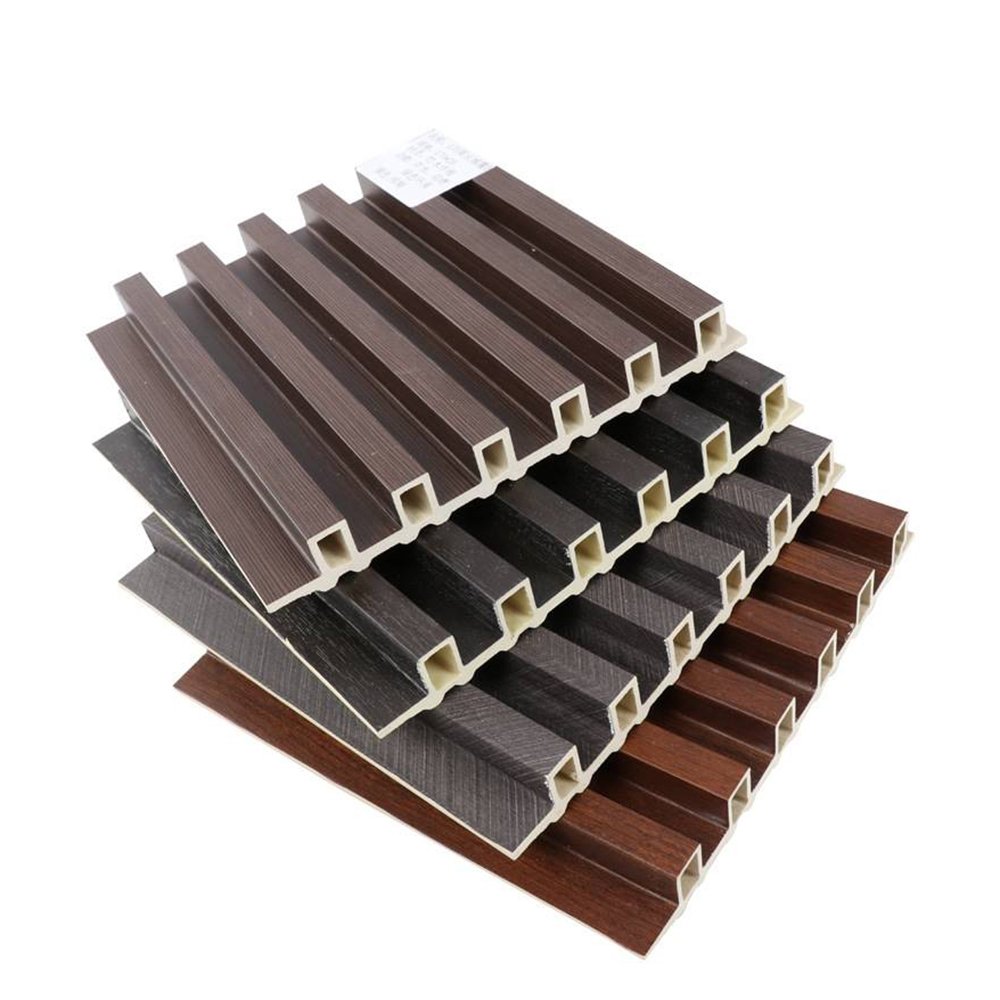 Home Decor Waterproof Acoustic 3D Decor Plastic PVC WPC Fluted Wood Veneer Wall Panel For Background Walls