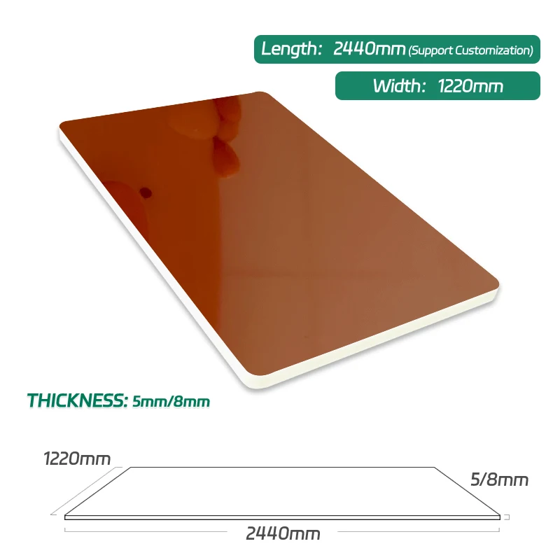 Decorative Backdropw Waterproof And Moisture Resistant Mirror Wood Veneer wall panel indoor