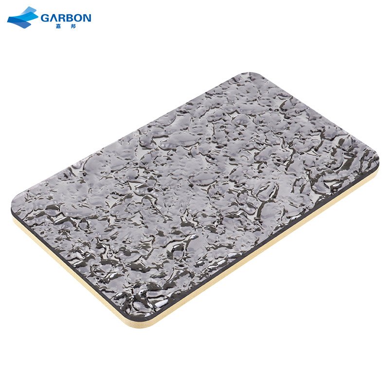 Hotel lobby ceiling 5mm / 8mm flexible bamboo charcoal wood veneer wall panel PET film