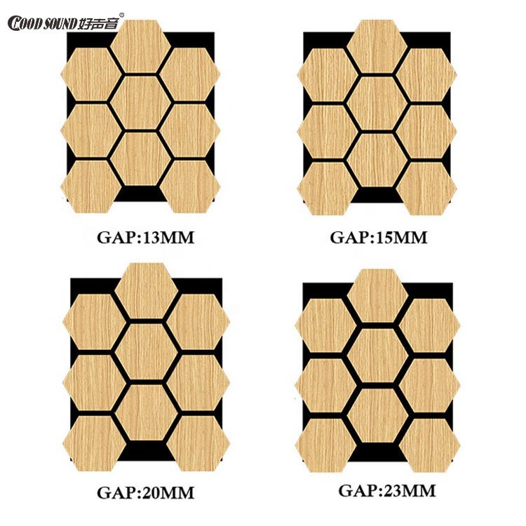 Goodsound Hexagon Wood Decoration Boards Pannello Acoustic Wall Soundproof Akupanel for Music Studio