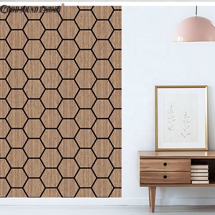 Goodsound Hexagon Wood Decoration Boards Pannello Acoustic Wall Soundproof Akupanel for Music Studio