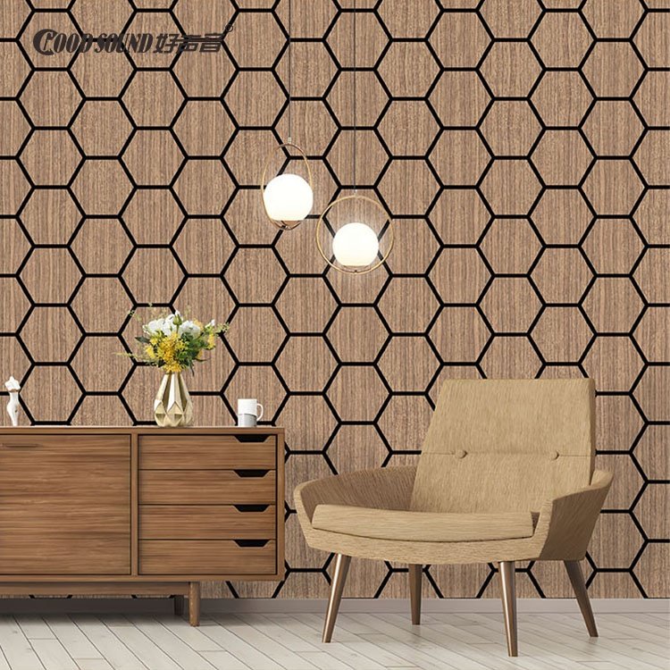Goodsound Hexagon Wood Decoration Boards Pannello Acoustic Wall Soundproof Akupanel for Music Studio