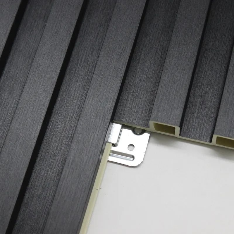 Waterproof wpc wall panel pvc film wood plastic wpc ceiling slat cladding fluted indoor wall panel for interior decoration