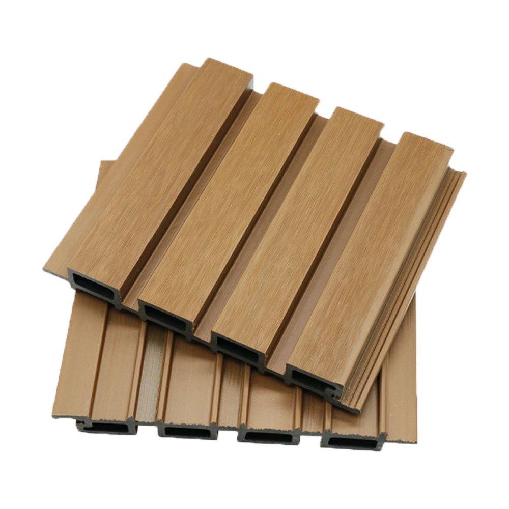 LT Wholesale Hollow Fiber 3d Solid Slat WPC Wall Panel Composite Outdoor Exterior UV Resistant Wood Wall boards Outdoor Decor