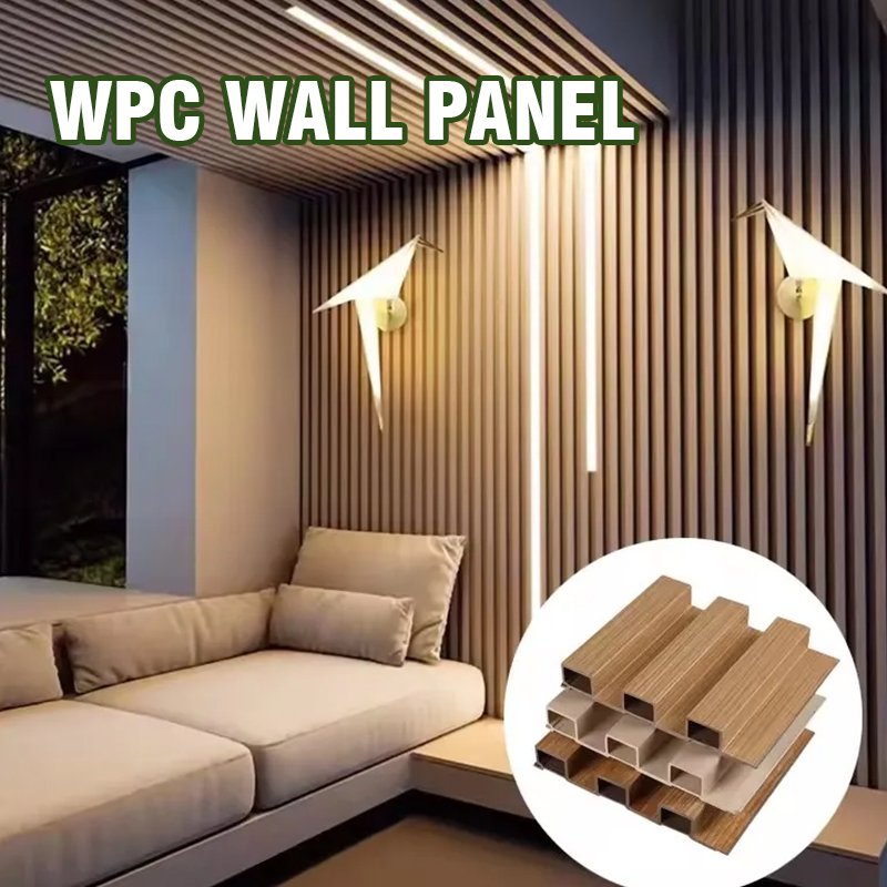 ECO-friendly 3 hole great wall board WPC flexible wpc fence wall panel outdoor for Exterior Wall decoration
