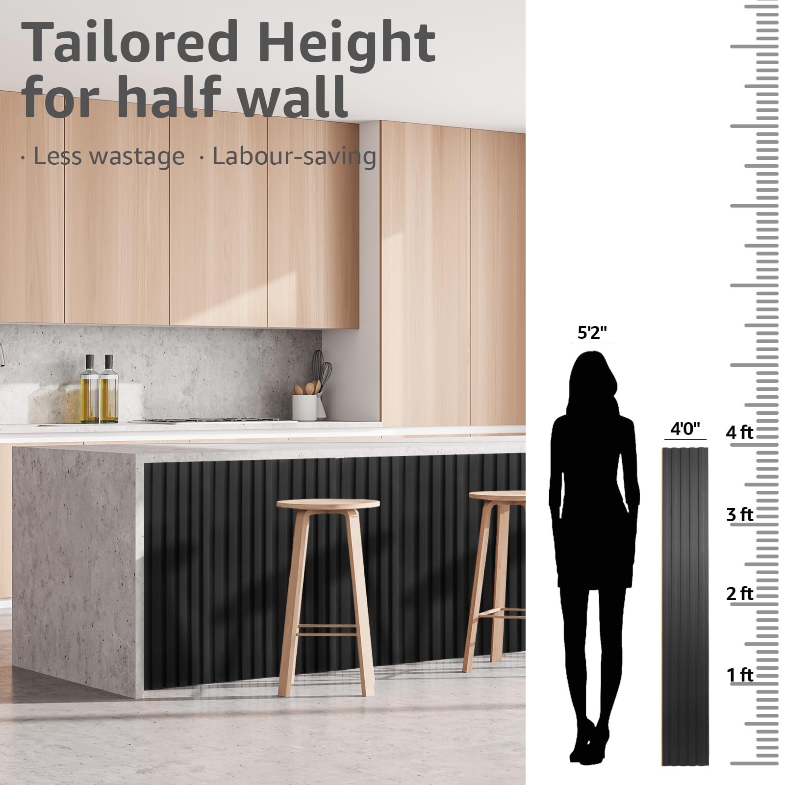 Home Bedroom Decorative Wood Cladding Paneling Interior 3D Slat Insulation Fluted Board Wpc Wall Panel For Interior Indoor Decor