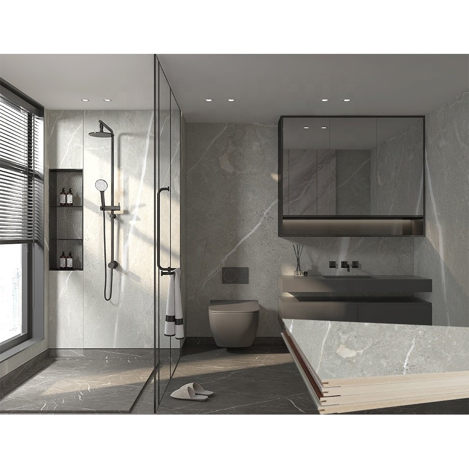 Factory Bamboo Wood Fiber Anti-collision Board Marble Texture WPC Wall Panel