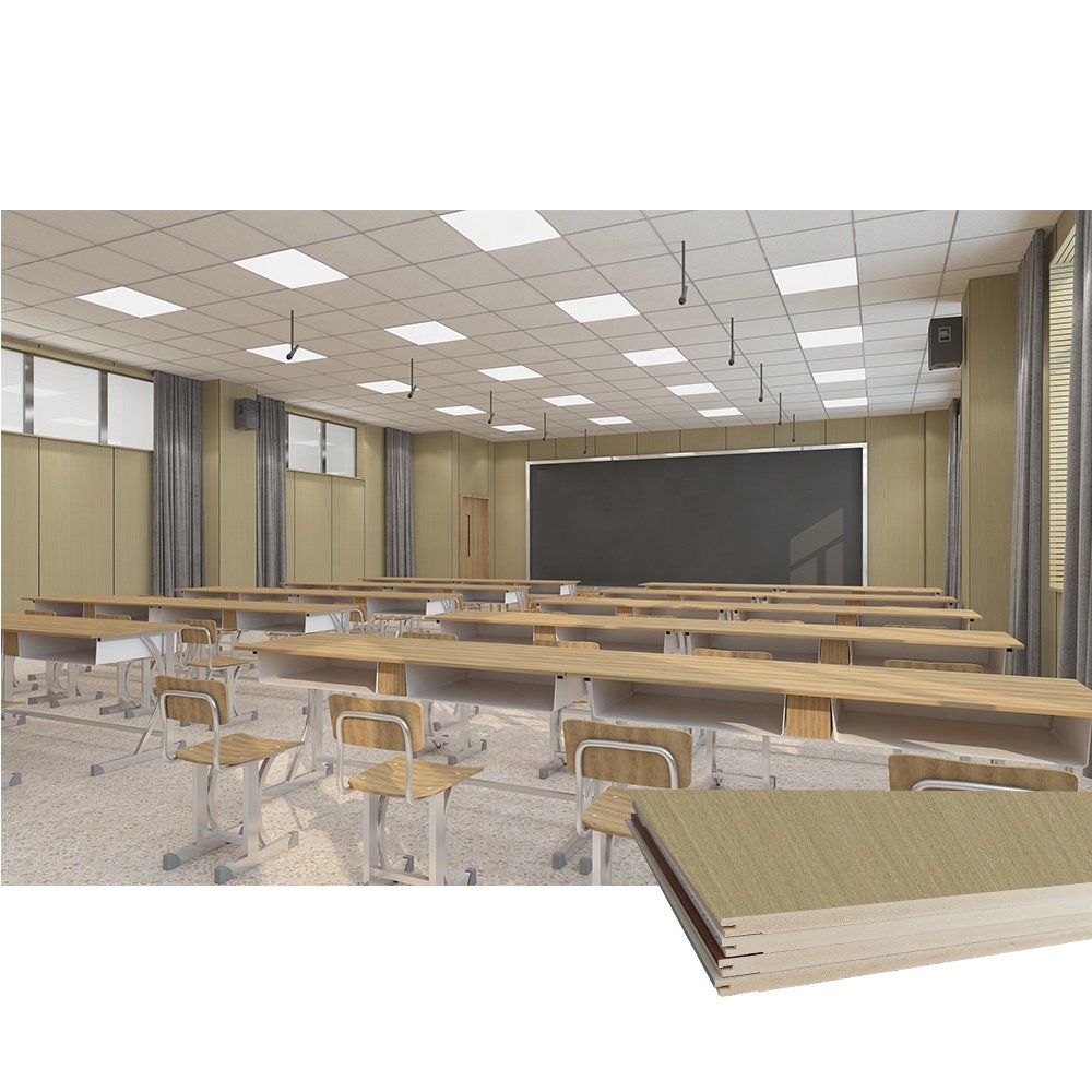 Interior Bamboo Fiber Classic 600mm PVC Coating School WPC Wall Board
