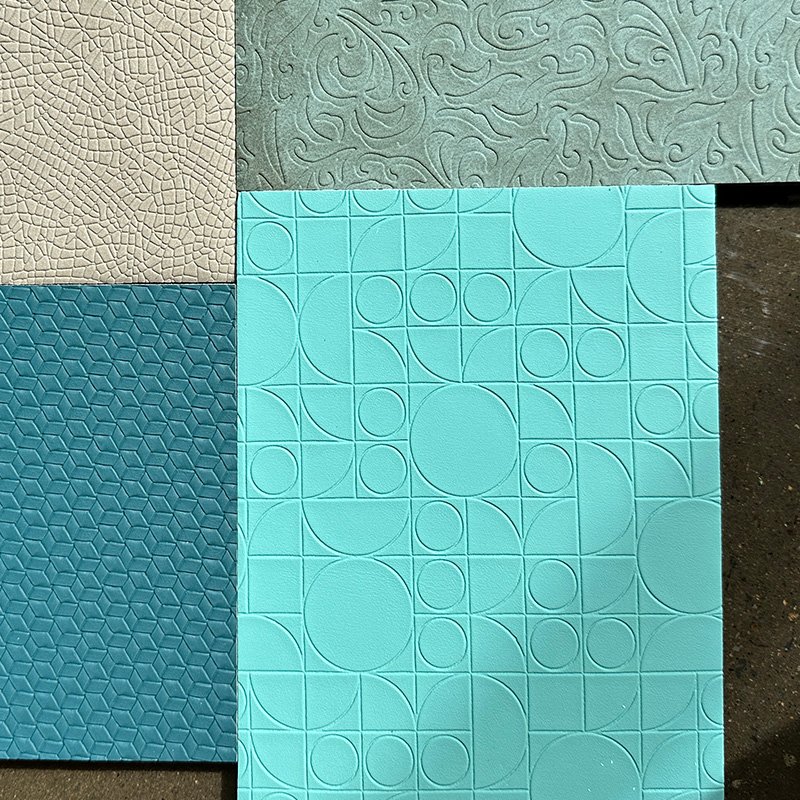 Interior Hotel Decoration Wall Panel 3D Leather PVC Panel in Carbon Gold Fireproof 3D Leather Wall Panel