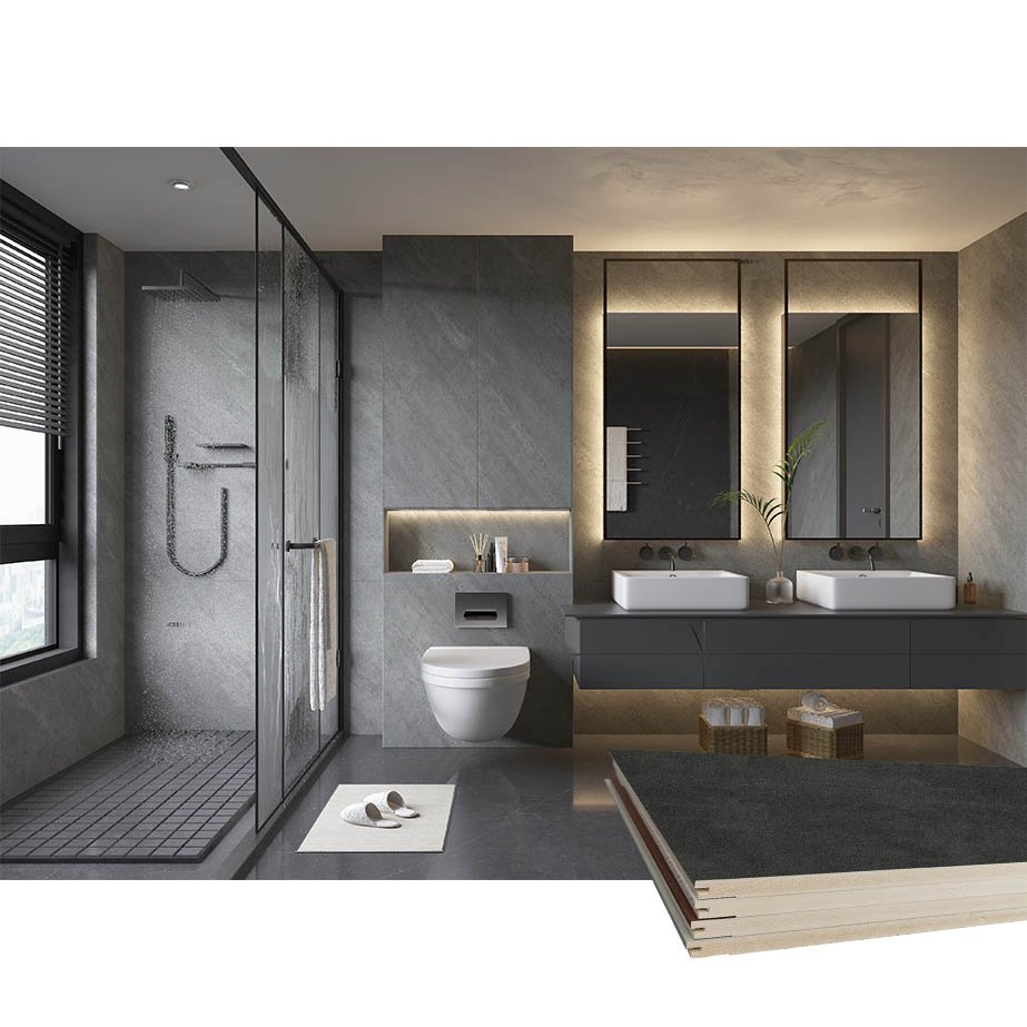Decorative Cheap cement Look Bathroom WPC Cladding Board For Bathroom Shower