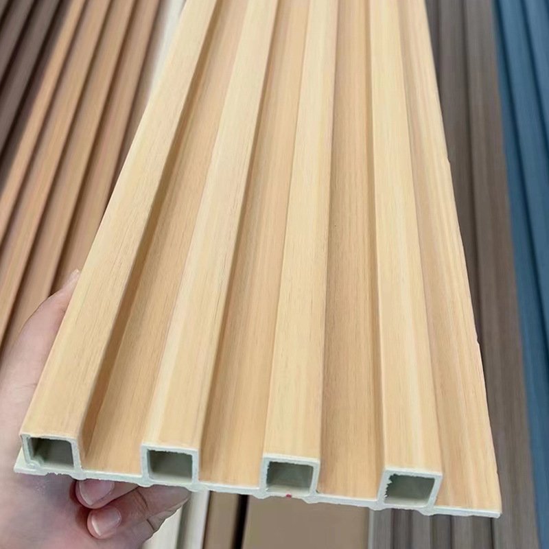 Ecological Wood Grille Wall Panel Bamboo Wood Fiber Tv Background Wall Grille Panel With Concave And Convex Hole Decoration