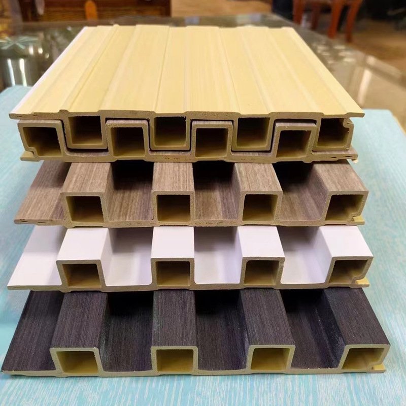 Ecological Wood Grille Wall Panel Bamboo Wood Fiber Tv Background Wall Grille Panel With Concave And Convex Hole Decoration