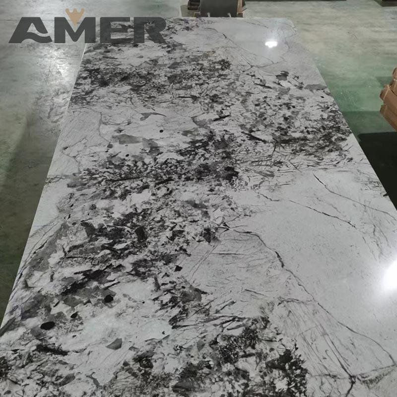 Amer OEM UV Coated PVC Marble Sheet Wall Panel Interior Carbon Slate Decorative Board Wall Panels with Marble Design