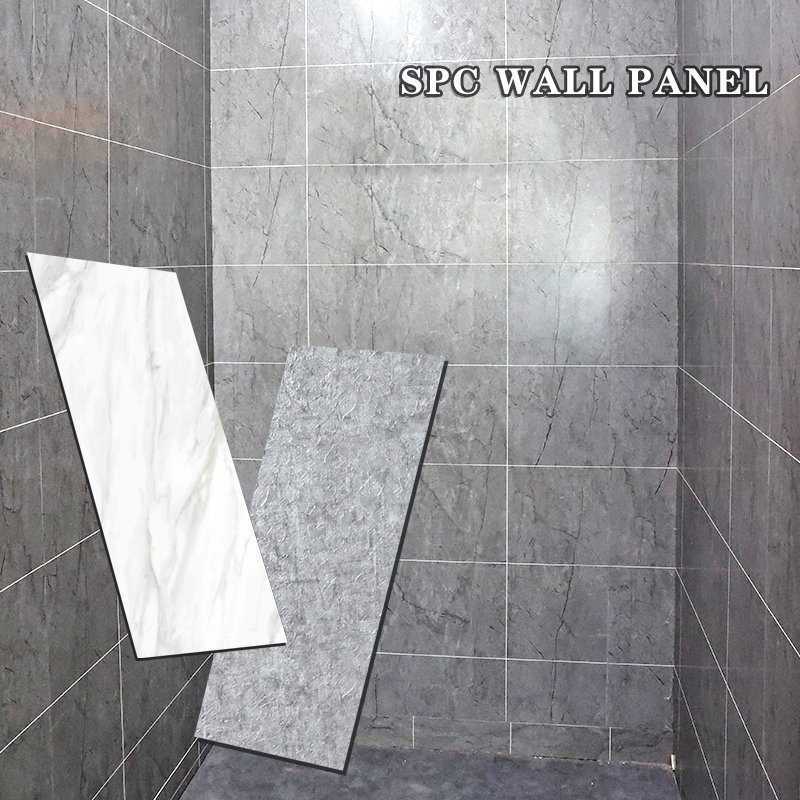 Marble Look SPC Wall Panel Shower Bathroom Marble Sheet Integrated Wall Design seamless system