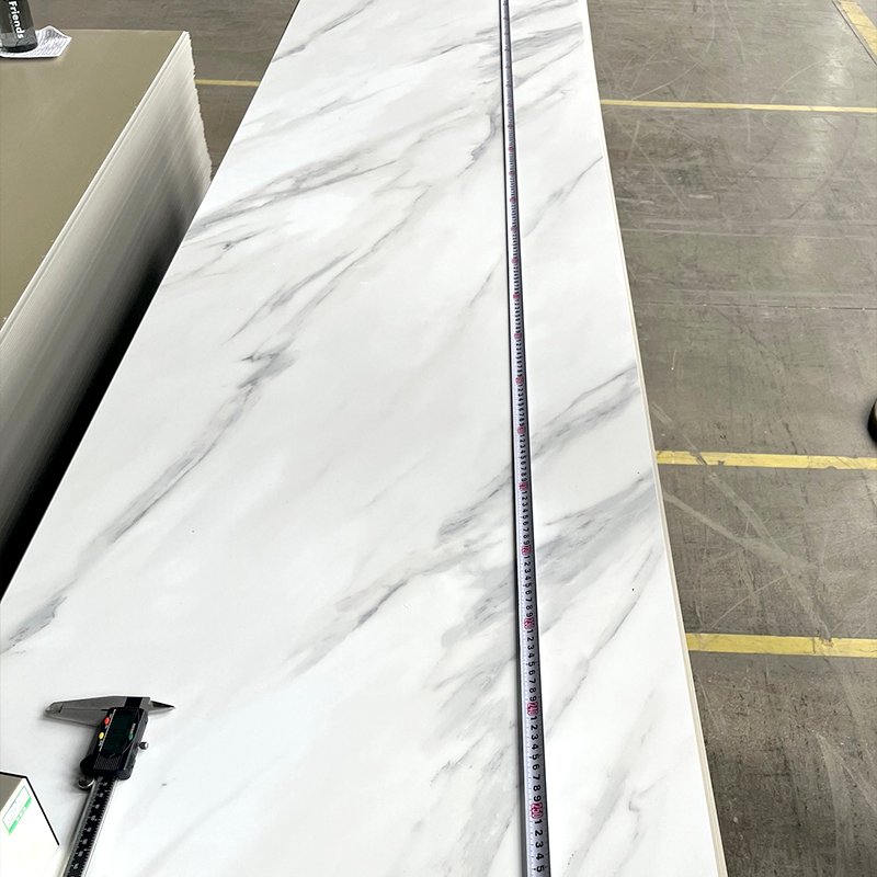 Marble Look SPC Wall Panel Shower Bathroom Marble Sheet Integrated Wall Design seamless system