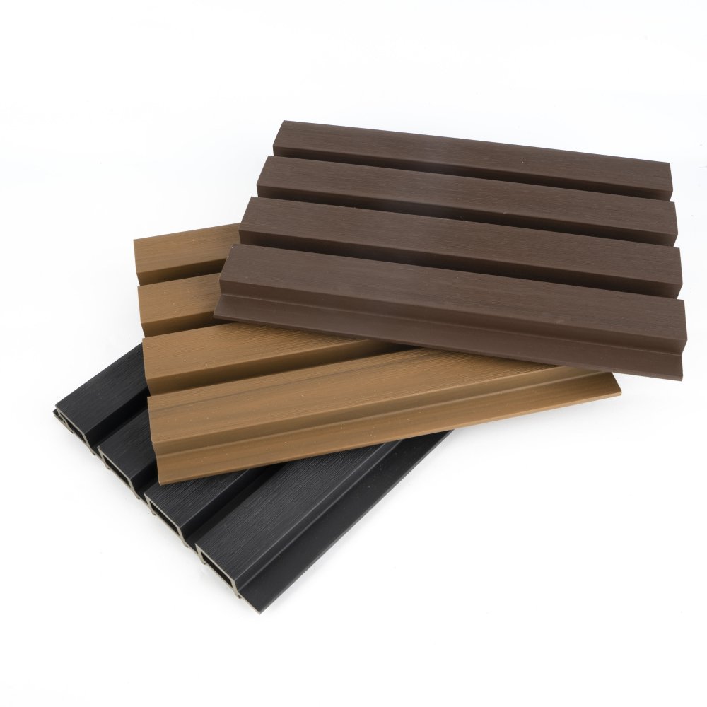 Outdoor Partition Co-extrusion WPC Wall Cladding Fluted Decorative Exterior And Interior Siding Board Wall Panel