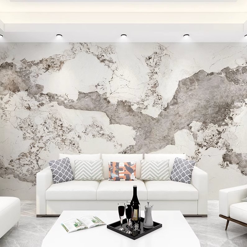 Bamboo wood fiber bamboo charcoal board marble white wall panel for background wall decoration PVC wall panel