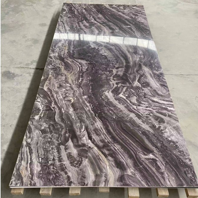 Bamboo wood fiber bamboo charcoal board marble white wall panel for background wall decoration PVC wall panel
