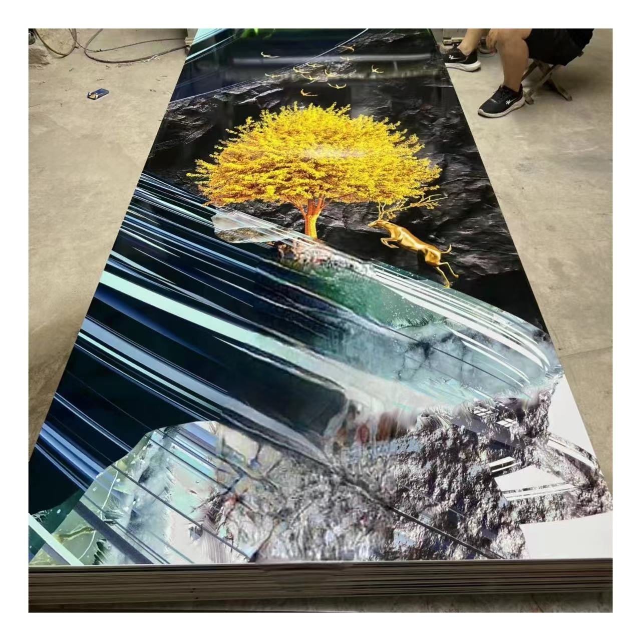 Decorative interior high glossy pvc plastic marble 3D UV marble sheet uv boards wall panel others wallpapers/wall panels