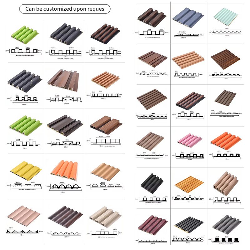 Sample Block Shandong Interior Wall Panels And Boards Decorative Lambrin Wpc Pvc Fluted Wood Wall Panel Decoration