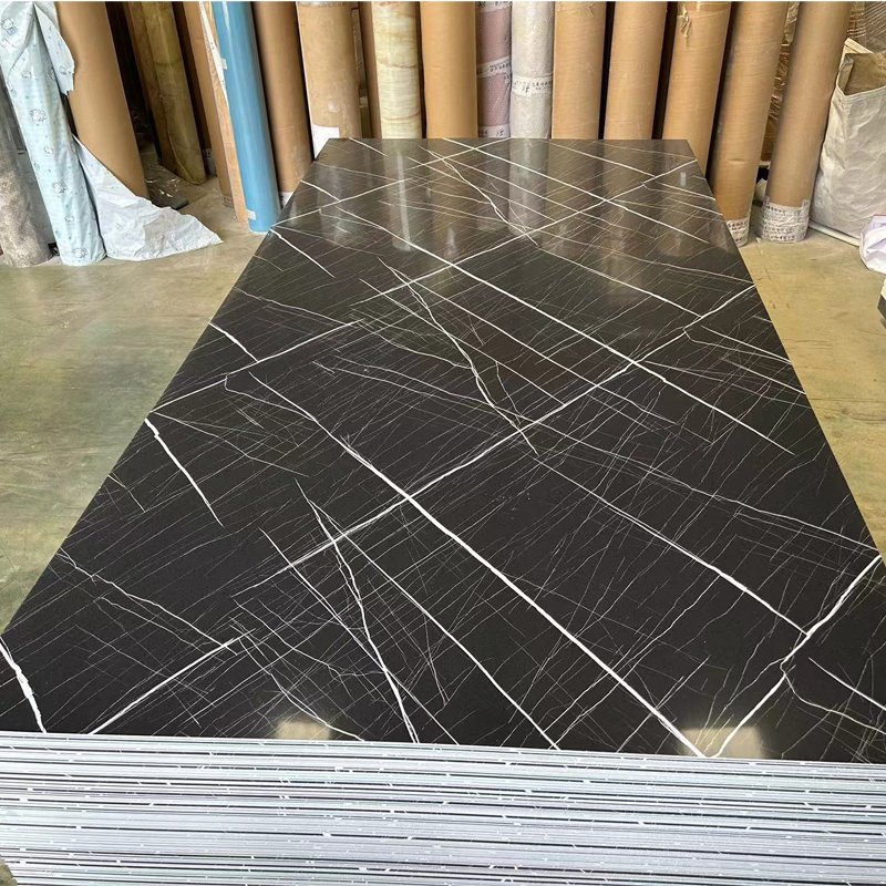 Hot sale good quality Marble grain fiber charcoal board high gloss uv marble pvc wall panels sheet ceiling