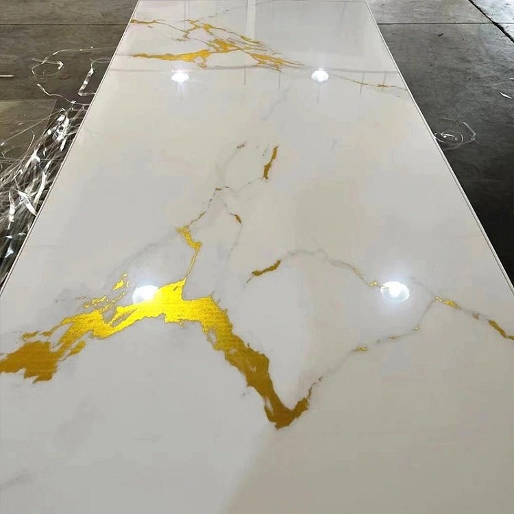 1220 * 2440 * 2mm Quick installation of indoor 3D marble UV wall panel decoration