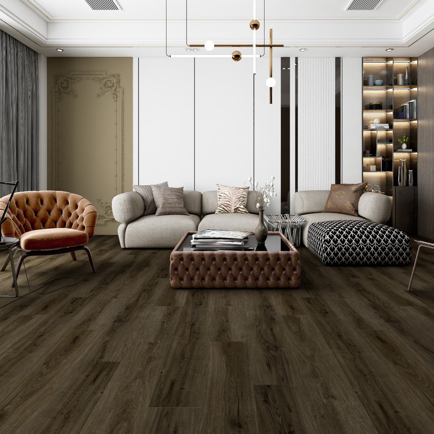 Best Selling Luxury SPC Click Wood Grain PVC LVP Decking 5mm Waterproof Flooring Tile for Indoor and Outdoor Projects