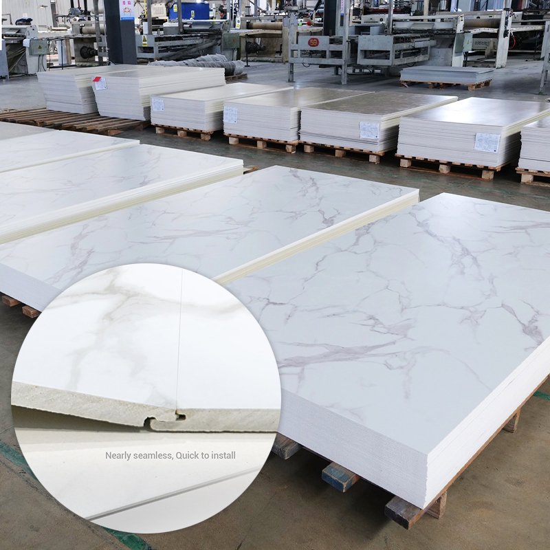 Waterproof SPC Wall Panel PVC Marble Sheet for Bathroom Interior Decorative Seamless Wall Cladding