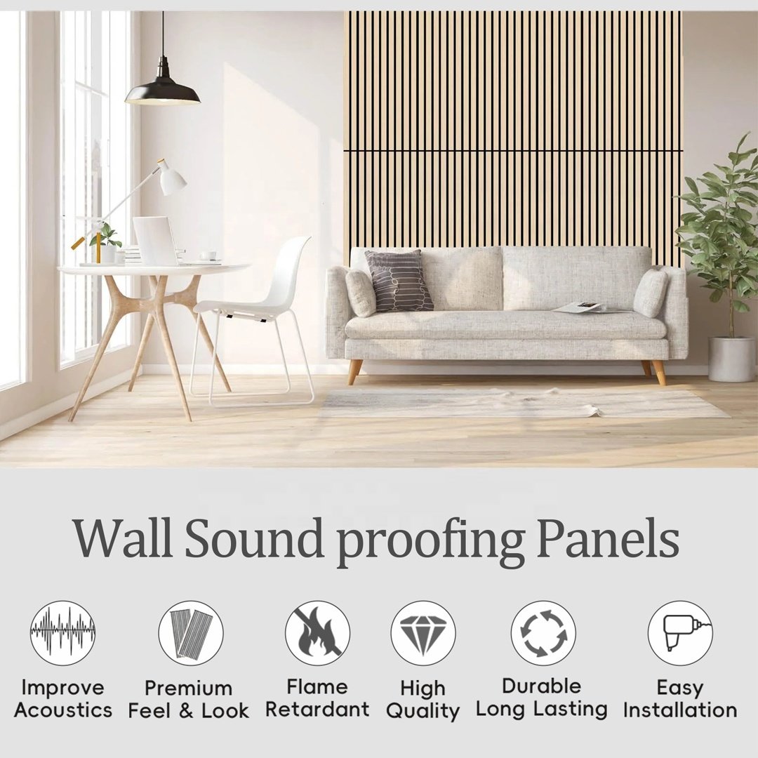 Interior Decoration 1.1m Sound Absorption Indoor Walls Panels & Other Boards Ceiling Panels Acoustic Slat Panels