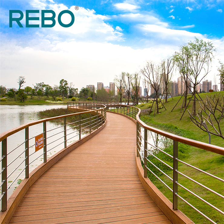 Waterproof outdoor bamboo tongue and groove decking floor covering board
