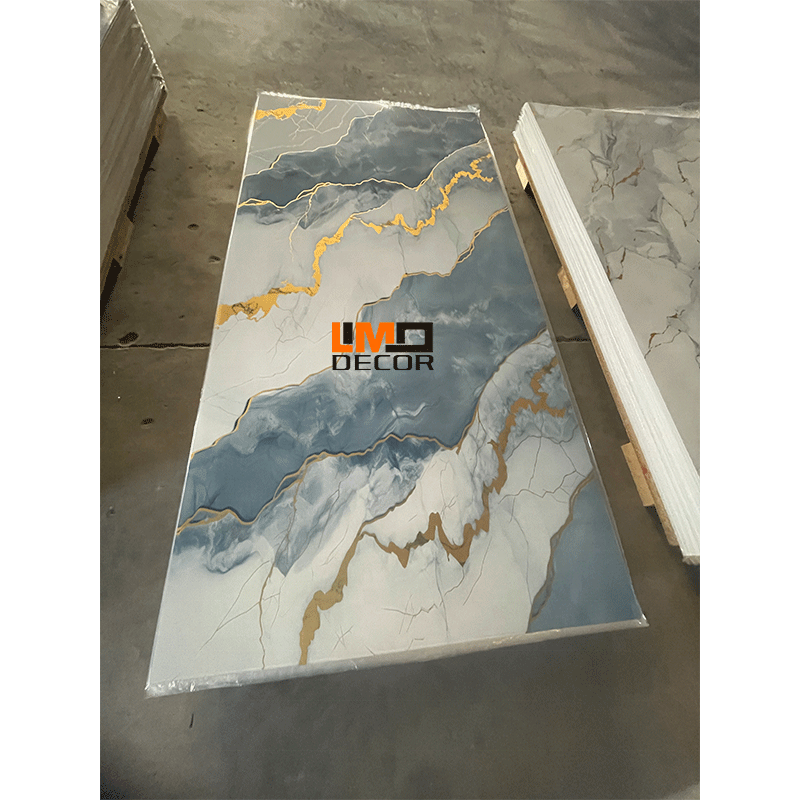 UV Coating PVC Marble Sheet pvc sheets flexible uv board for wall decoration