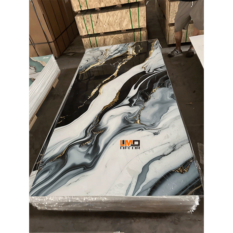 UV Coating PVC Marble Sheet pvc sheets flexible uv board for wall decoration