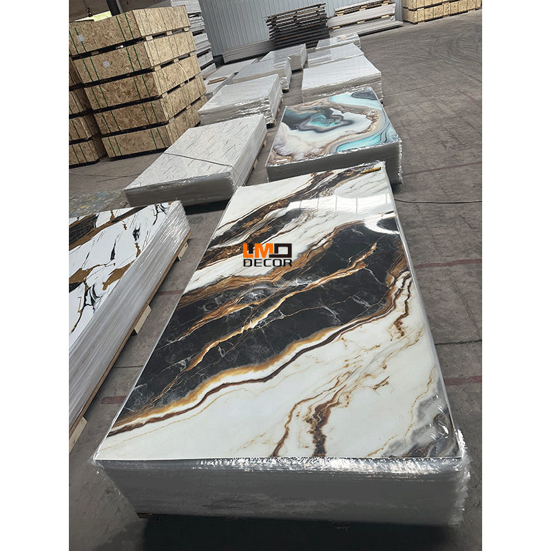 UV Coating PVC Marble Sheet pvc sheets flexible uv board for wall decoration
