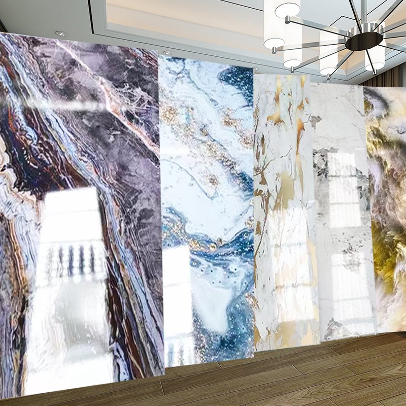 Fireproof ceiling PVC easy installation light luxury PVC board fireproof panel wall cladding wallboard designs marble panel