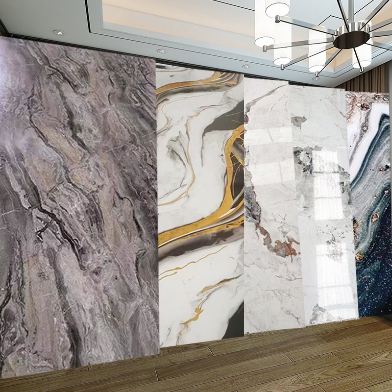 Fireproof ceiling PVC easy installation light luxury PVC board fireproof panel wall cladding wallboard designs marble panel