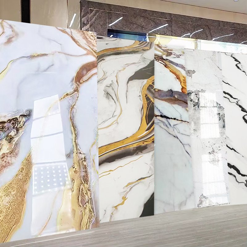 Fireproof ceiling PVC easy installation light luxury PVC board fireproof panel wall cladding wallboard designs marble panel