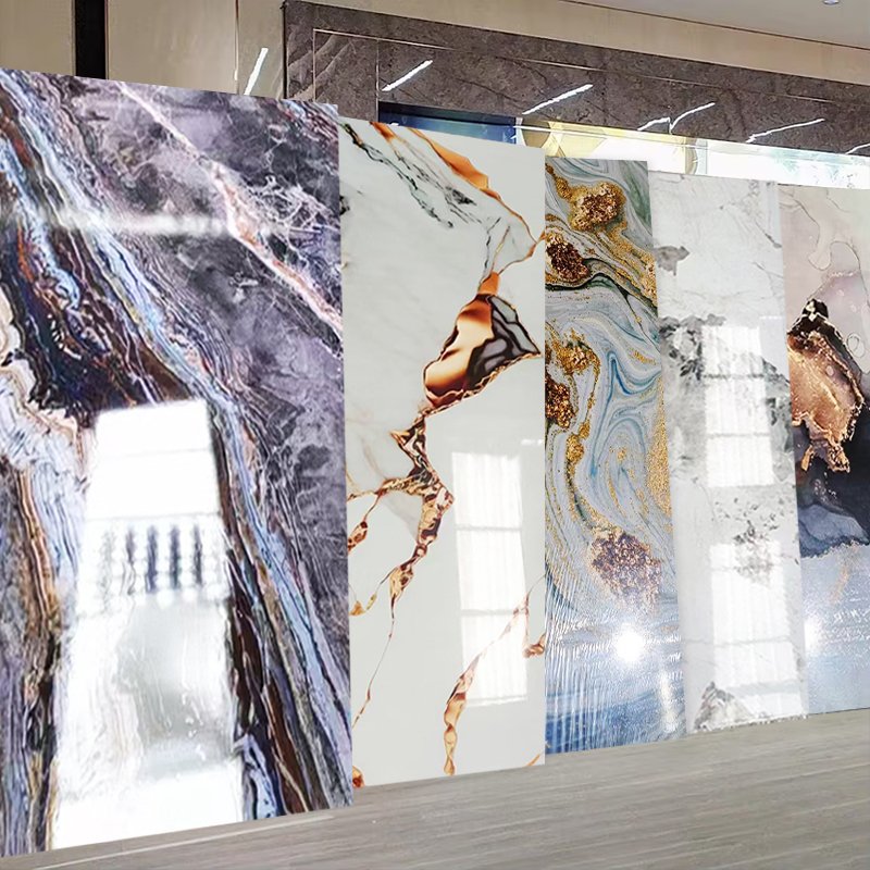 Fireproof ceiling PVC easy installation light luxury PVC board fireproof panel wall cladding wallboard designs marble panel