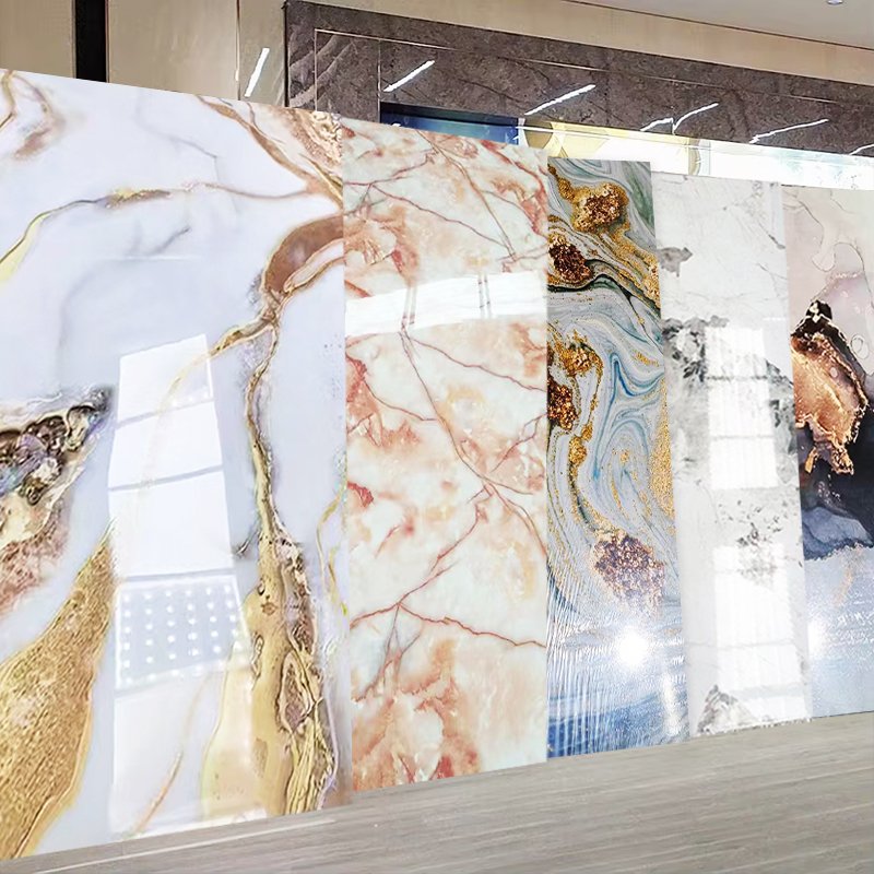 Fireproof ceiling PVC easy installation light luxury PVC board fireproof panel wall cladding wallboard designs marble panel