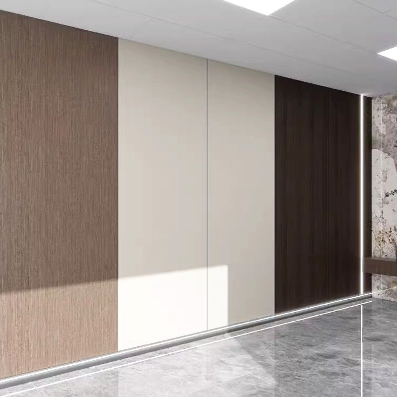 Modern Striped Bamboo Charcoal Fiber Wall Board Waterproof Soundproof Metal Surface Wood Background Fire Proof Hotels-Available