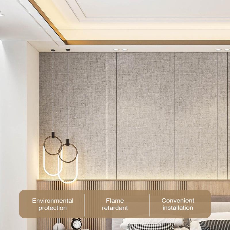 Factory direct sales fabric texture wood veneer waterproof interior Bamboo charcoal wall panels