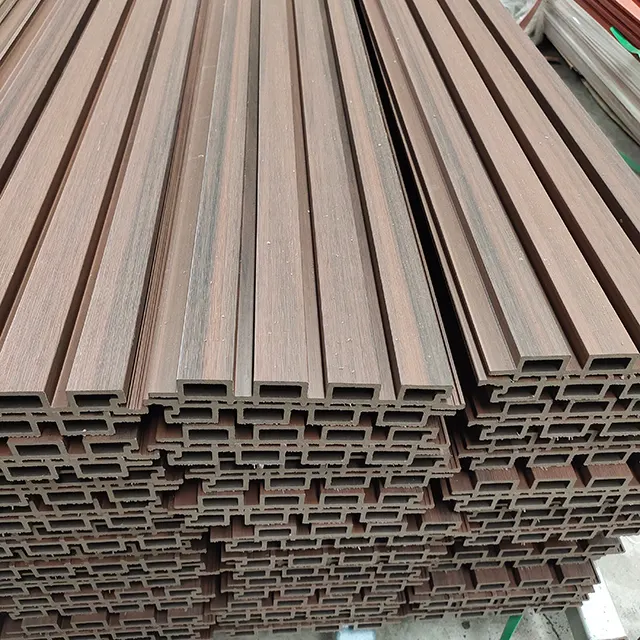 Outdoor Co Extrusion Decorative Board Facade Panel Wood Plastic Composite WPC Great Wall Cladding Panel
