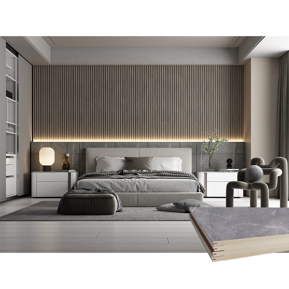 Faux stone flame retardant wall panels for interior wallboard wood texture bedroom wall panel