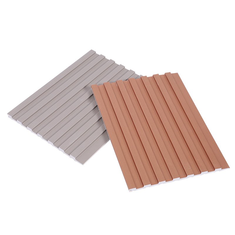 wholesale plastic fluted slat decoration 3d tv wall boards wps wall panel luxury plastic wood wooden panels